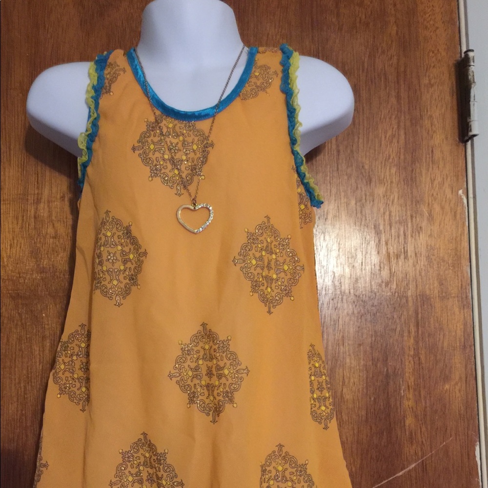 Gold/turq/ MK& Ashley dress shirt s:XS(4/5)